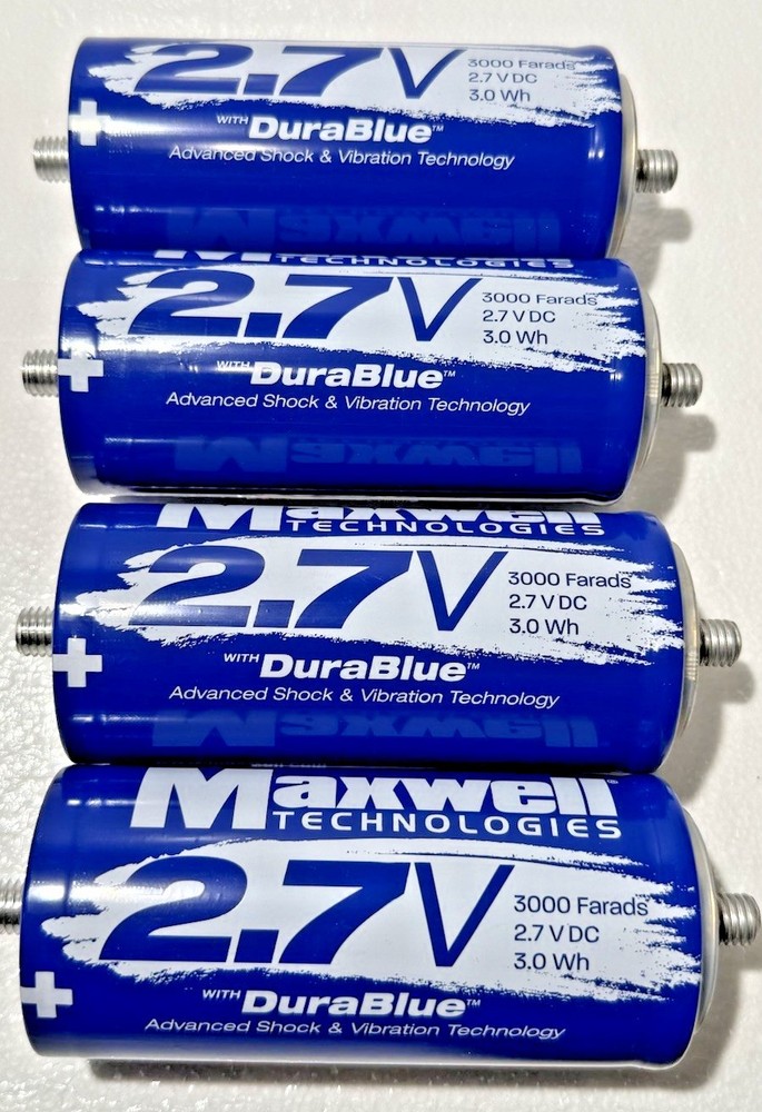 4Pack Maxwell Durablue 16V 500F Super Audio Capacitor Battery 2.7V 3000 Farads