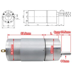 High Torque Speed Reduction Gear Motor with Metal Gearbox JGB37-555 DC12V 24V