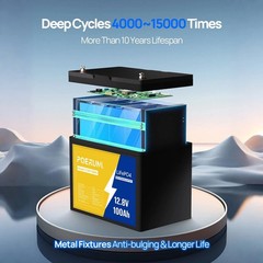 12V 100Ah LiFePO4 100Ah Lithium Battery BMS Cycle Deep for Solar Trolling Motor