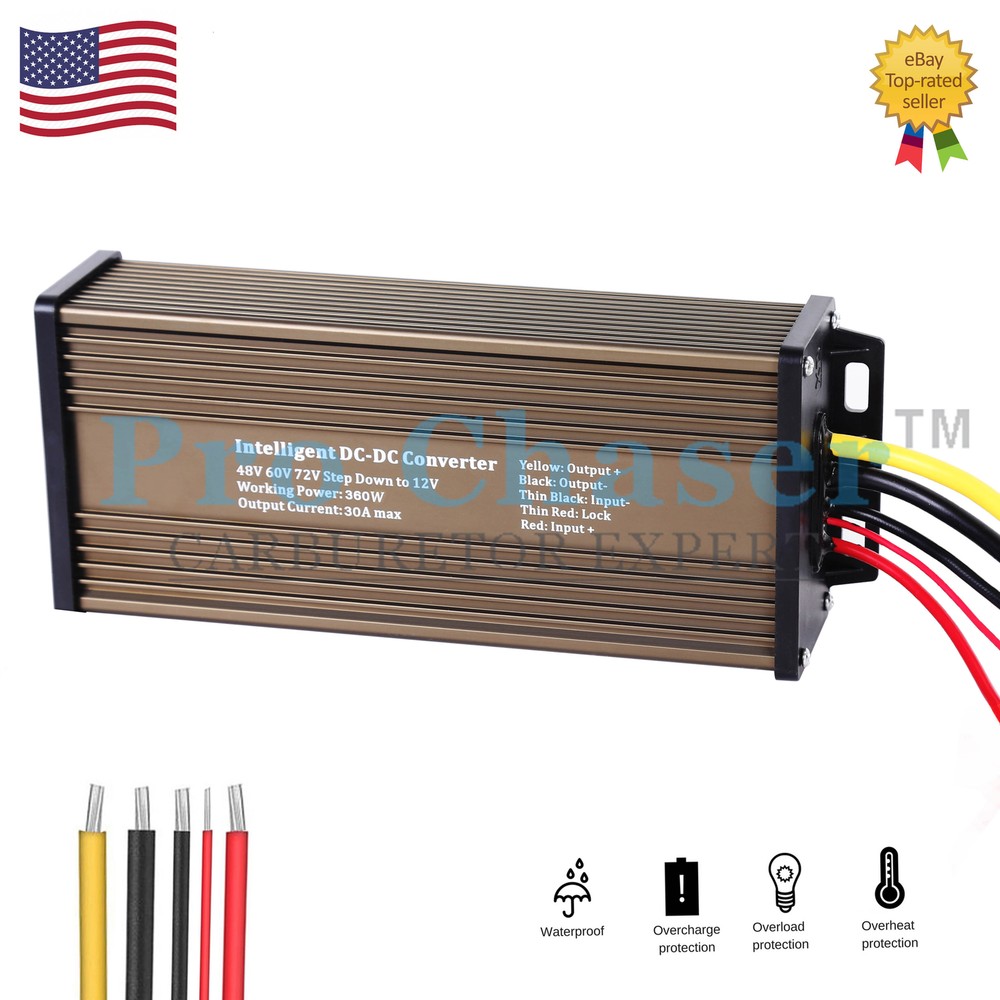 48v to 12v 30a converter waterproof for Golf cart DC converter reducer regulator