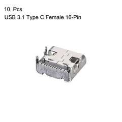 10 x USB 3.1 Type C Female Socket Connector Port for DIY 16-Pin DIP 180 Degree