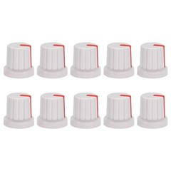 10Pcs 6mm Shaft Hole Knob Effect Pedal Amplifier White Potentiometer Knob Red