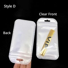 Multi-Size Front Clear Back Color Glossy Flat Mylar Zip Lock Bag w/ Hang Hole