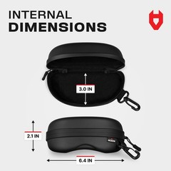 Nocry Water Resistant Safety Glasses Case with Clip – Heavy Duty Semi Hard Large