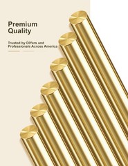 6-Pack Solid Brass Rods 3/16 X 12 Inch Brass Rod Premium Brass round Stock Pr