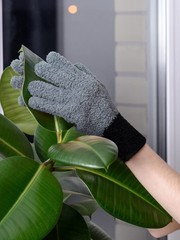 3 Pairs Microfiber Plant Dusting Gloves Leaf Cleaning Gloves for Indoor Plant…