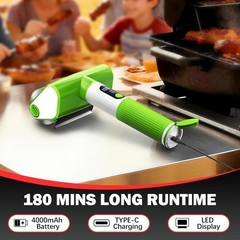 Electric Grill Brush, 2-Speed BBQ Grill Brush with LED Light/Screen Powerful