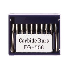Dental Midwest FG #558 Straight Fissure Crosscut Carbide Burs 100Pk