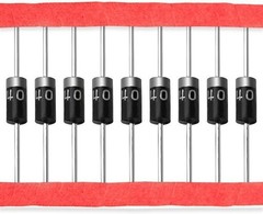 1N4001 Rectifier Diode 1A 50V DO-41 DO-204AL Axial Silicon Di Size: [4] 1N4001