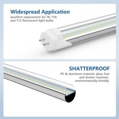 4 Foot T8 LED Bulbs 24W 3120LM 6500K Cool White Type A+B 4 Pack