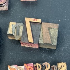 Large Lot of 42 Vintage Wood Letterpress Type Printers Blocks Mixed Numbers $ #3