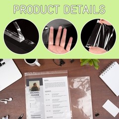 200 Pack 8.5 x 11 Inch Crystal Clear Sleeves Storage Bags, Letter Size Self S…