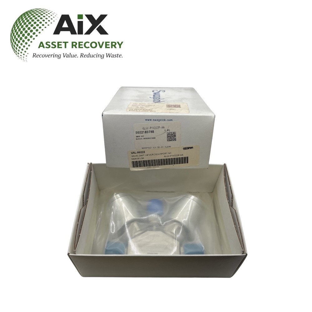 SWAGELOK DIAPHRAGM SEALED 2-VALVE 3-PORT MONOBLOCK 6LVV-P1V222P-AA 1/4 FVCR NEW