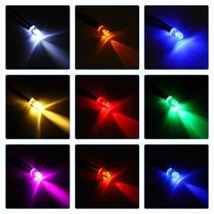 24 Pack 3V-6V 5mm LED Light Emitting Diodes Pre Wired Mini LED Lights Bulb White