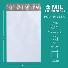 6″ X 9″ Poly Mailers, 1000 Count White Polymailer Shipping Envelopes for Clot…
