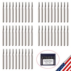 10-100pcs FG 701 Dental Carbide Burs 19mm FG Tapered Fissure Bur for High Speed