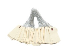 100 pcs- 33/4″ x 1 7/8″ Size 3 Manila Inventory Pre-Wired Price Tags with Wire
