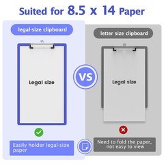 Legal Size Clipboard, Blues 8.5 x 14 Clip Boards for Lawers, Low, Size 9 x 15 in
