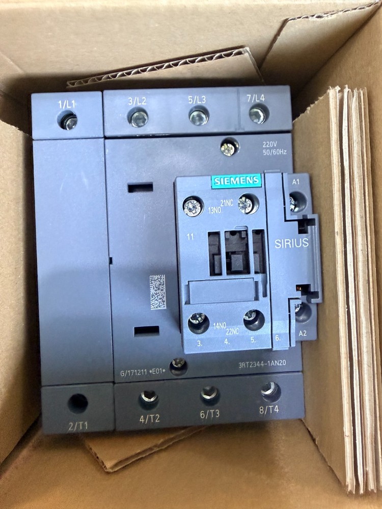 Siemens SIRIUS 3RT23441AN20 4-Pole Power Contactor 110A 220VAC Coil 1NO+1NC