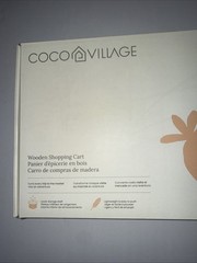 New Coco Village Wooden Shopping Cart 2+ Years Play Food Kitchen Play Hardwood