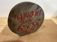 1 Slice 4140 Hot Rolled Steel Bar Round Stock Heat Treated 6” OD x ~3/4”