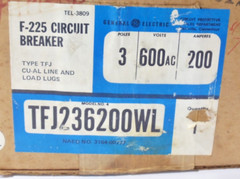GE TFJ236200WL 200 A 600V 3 POLE CIRCUIT BREAKER J-122 F-225