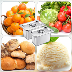 6 Pack Stainless Steam Hotel Pan with Lid, 1/9 Size x 4 Inch Deep Steam Table Pa