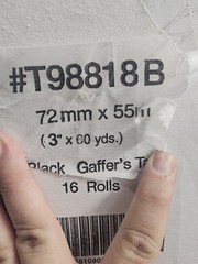 Tape Logic T98818B 3″ x 60 yds. Black Tape Logic 11 Mil Gaffers Tape 16 Rls/Case