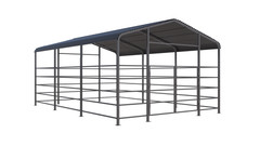 13x20ft Galvanized Heavy-Duty Livestock Shelter Metal Barn for Cattle Horse Goat