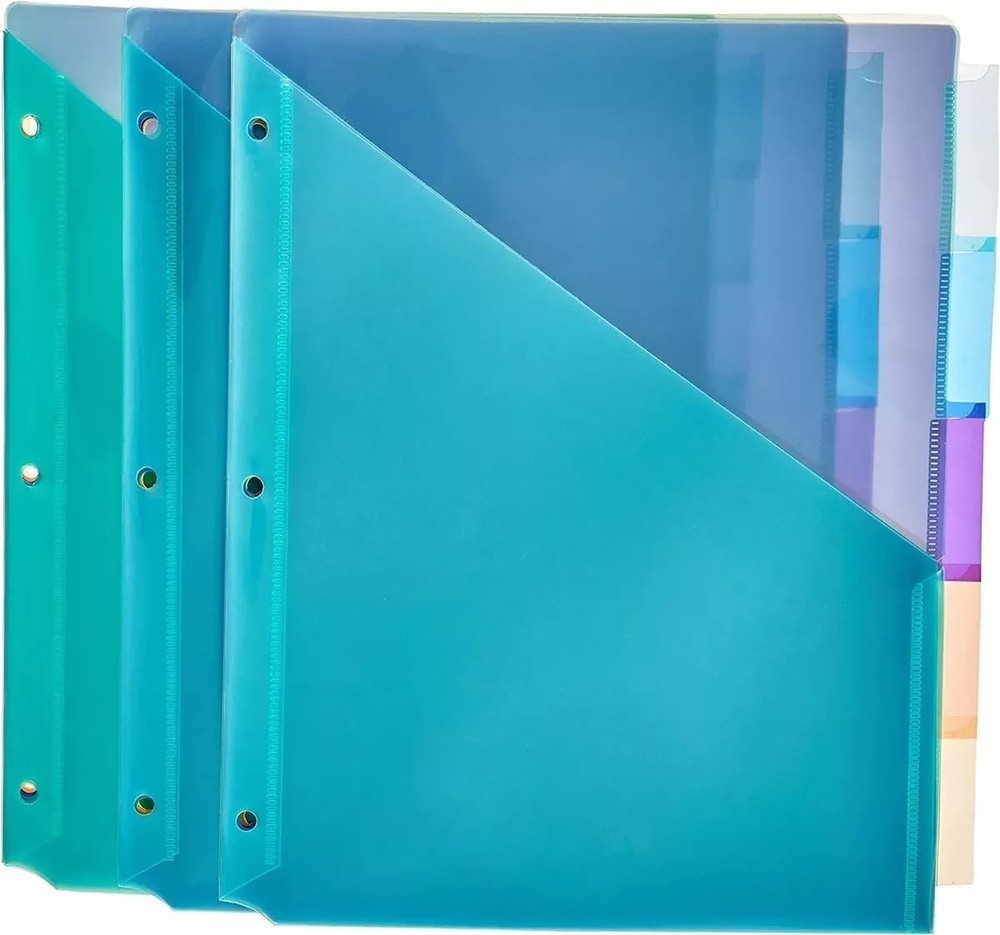 Amazon Basics 5-Tab Dividers for 3 Ring Binder, Two 15 count, Assorted Color