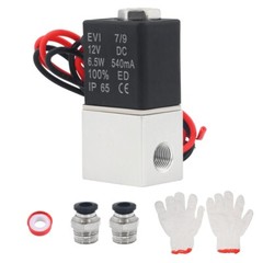 1/8″ NPT 2 Way Normally Closed DC 12V Electric Solenoid Air Valve Sets