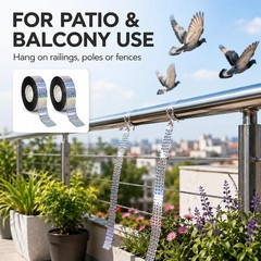 RAINFLOW Reflective Bird Scare Tape – 2 Rolls 300FT Outdoor Reflective Ribbon, D