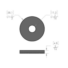 1 1/2″ OD x 7/16″ ID X 3/16″ T SS+PU WASHER (HWC05782, K363409, K363474, PL1044)