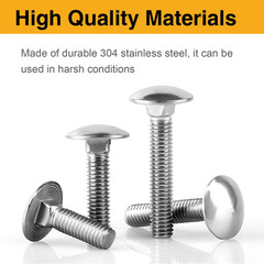 Stainless Steel Carriage Bolts Kit for Wheelbarrow Handles 18pc 5/16-18