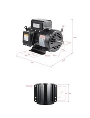 Uimoso 5HP Air Compressor Electric Motor 230V 3450RPM 56Hz Frame CW/CCW Rotation