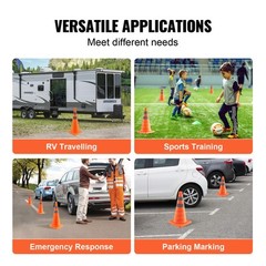 VEVOR Safety Cones 4 pcs 28″ Collapsible Traffic Cones with Reflective Collars