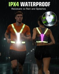 LED Reflective Vest with Light Green Chest 500LM High Visibility Safety Jacket