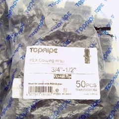 100 Pack 3/4″ x 1/2″ PEX-A Expansion PPSU Couplings ASTM F1960