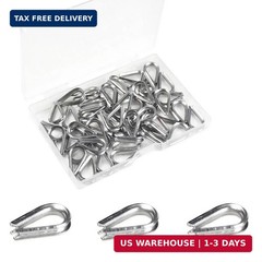 50 Pcs 1/16″ Wire Rope Thimbles M2 Cable Thimbles 304 Stainless Steel Thimble Ri