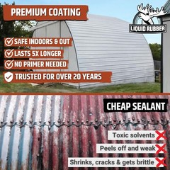 Liquid Rubber Silicone Roof Coating – UV-Reflective, No Primer Needed, One-Co…