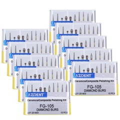 AZDENT Dental FG Diamond Burs Fit High Speed Handpiece Composite Polishing
