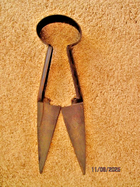 Antique Wool Sheep Goat Metal Shears Scissors 12″ Long