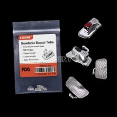 100X AZDENT Dental Orthodontic Bondable Buccal Tube MBT 0.022 1st Molar Non-conv
