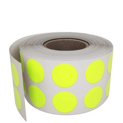 Royal Green 13mm Round Dot Stickers Roll – 1080 Small 1080, Neon-yellow