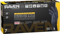 Raven Powder Free Nitrile Disposable Gloves – 10 Boxes / Large (Pack of 100)