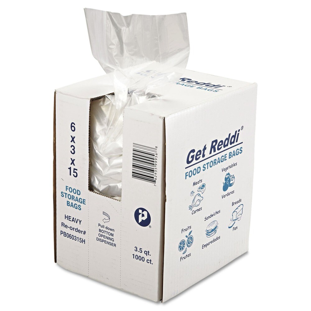 Inteplast Group PB060315H 3.5 qt 1 mil. 6″ x 15″ Food Bags – Clear (1000/CT) New