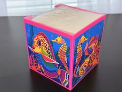 1990s Lisa Frank Underwater Fish Theme Sticky Note Cube Desktop Note Paper Stack