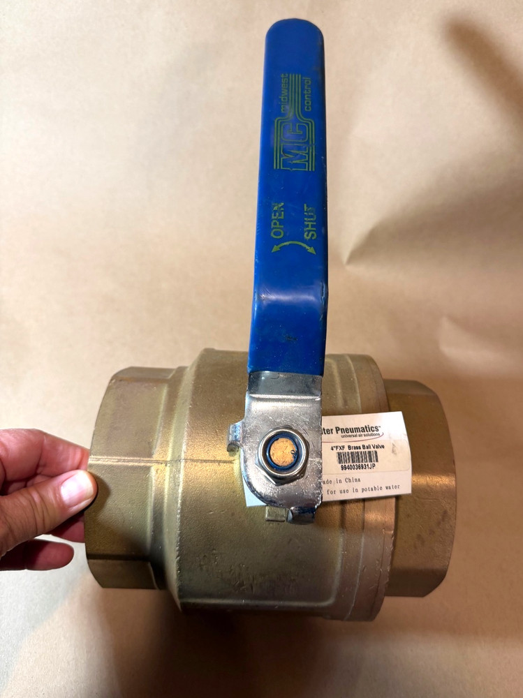 Midwest 4″ Brass Ball Valve 600 CWP Full Port Threaded Connection