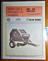 M&W Gear 1500 Round Baler S/N -705 Owner’s Operator’s & Parts Manual 3979R1283