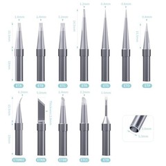 Soldering Tips Set 12 Piece ET Series with Rotating Holder for Weller Stations